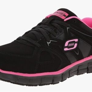 Skechers Women's Athletic Shoes in Black and Pink slip resistant